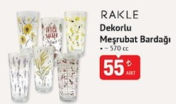 Rakle Dekorlu Meşrubat Bardağı 570 cc