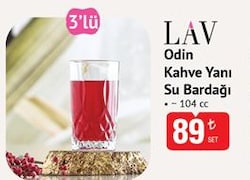 Lav Odin 104 cc 3'lü Kahve Yanı Su Bardağı