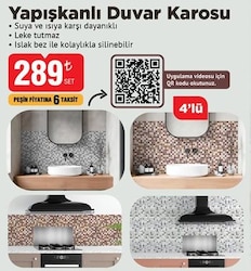 Yapışkanlı Duvar Karosu 4'lü