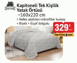 Casilda Home Kapitoneli Tek Kişilik Yatak Örtüsü