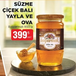 Balparmak Yayla ve Ova Süzme Çiçek Balı 850 gr