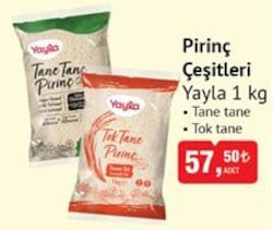 Yayla Tane Tane Pirinç 1 kg