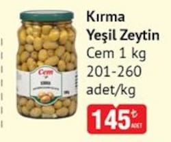 Cem Kırma Yeşil Zeytin (201-260) 1 kg