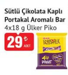 Ülker Piko Sütlü Çikolata Kaplı Portakal Aromalı Bar 4x18 g