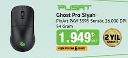 Monster Pusat Ghost Pro Siyah RGB Şarjlı Optik Kablosuz Oyuncu Mouse