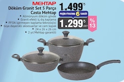 Mehtap Casta 5 Parça Granit Tencere Seti