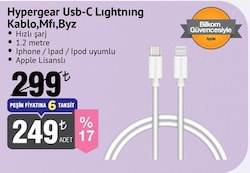 Hypergear Usb-C Lightning Kablo Mfı Byz