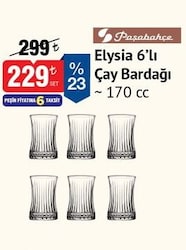 Paşabahçe Elysia 6'lı Çay Bardağı 170 cc
