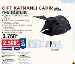 North Pacific Çift Katmanlı Çadır 4-5 Kişilik 