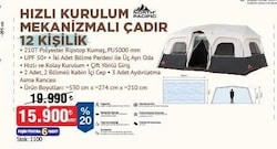 North Pacific Hızlı Kurulum Mekanizmalı Çadır 12 Kişilik 