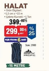 North Pacific Halat 1.5 cm x 15 m 