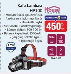 House Pratik HP100 Kafa Lambası