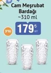 Glass In Love Cam Meşrubat Bardağı 310 ml 3'lü