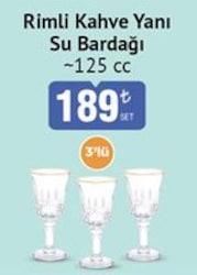 Glass In Love Rimli Kahve Yanı Su Bardağı 125 cc 3'lü
