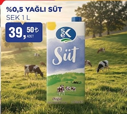 Sek Süt %0,5 Yağlı 1 lt