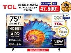 TCL 75V6D 75 inç 4K Ultra HD Google Tv