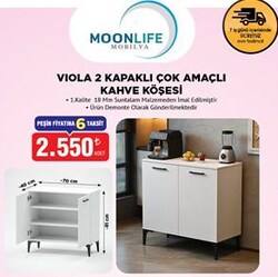 Moonlife Viola 2 Kapaklı Çok Amaçlı Kahve Köşesi