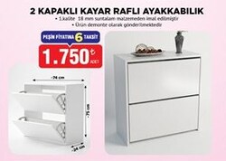 Moonlife 2 Kapaklı Kayar Raflı Ayakkabılık