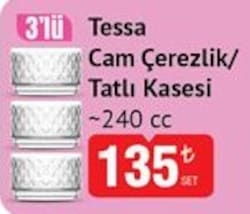 Lav Tessa Cam Çerezlik/Tatlı Kasesi 240 cc 3'lü