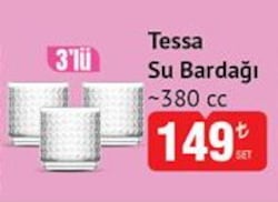 Lav Tessa Su Bardağı 380 cc 3'lü
