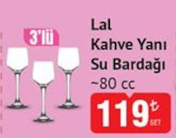 Lav Lal Kahve Yanı Su Bardağı 80 cc