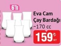 Lav Eva Cam Çay Bardağı 6'lı 170 cc
