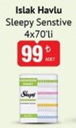 Sleepy Sensitive Islak Havlu 4x70'li