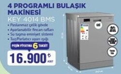Keysmart KEY 4014 BMS 4 Programlı Bulaşık Makinesi