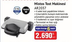 Mistos AR2037 Tost Makinesi