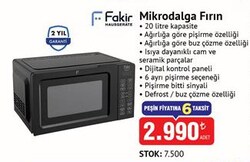 Fakir Mikrodalga Fırın 20 l