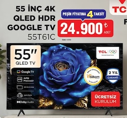 TCL 55T61C 55 inç 4K QLED HDR Google Tv