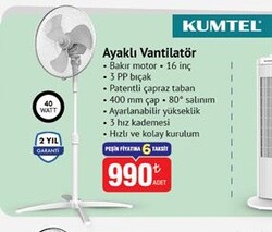 Kumtel Ayaklı Vantilatör 40 W