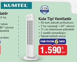 Kumtel Kule Tipi Vantilatör 50 W