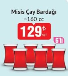 Paşabahçe Misis Çay Bardağı 160 cc 6'lı