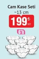Paşabahçe Cam Kase Seti 13 cm 6'lı