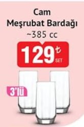 Lav Cam Meşrubat Bardağı 385 cc 3'lü