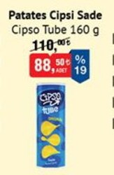 Cipso Tube Patates Cipsi Sade 160 g