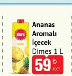 Dimes Ananas Aromalı İçecek 1 l