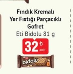 Eti Bidolu Yer Fıstığı Parçacıklı Gofret 81 g