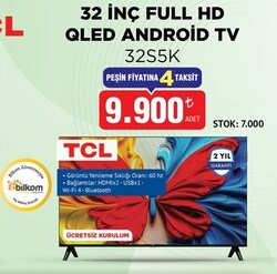 Tcl 32S5K 32 inç Full HD Qled Android Tv
