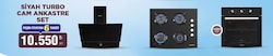 Kumtel Siyah Turbo Cam Ankastre Set