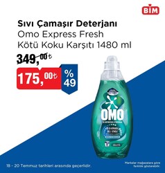 Omo Express Fresh Kötü Koku Karşıtı Sıvı Çamaşır Deterjanı 1480 ml