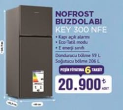 Keysmart KEY 300 NFE Nofrost Buzdolabı