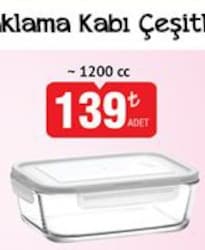 Lav Cam Kilitli Saklama Kabı 1200 cc