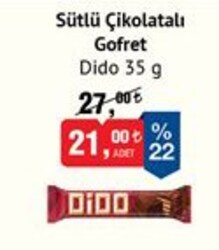 Ülker Dido Sütlü Çikolatalı Gofret 35 g