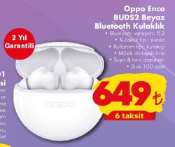 Oppo Enco BUDS2 Beyaz Bluetooth Kulaklık