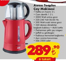 Awox Teaplus Çay Makinesi 2000 W