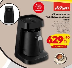 Arzum Okka Minio Jet Türk Kahve Makinesi Krom 