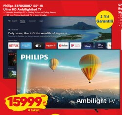 Philips 55PUS8007 55 inç Ultra Ambilightled  Android Tv 