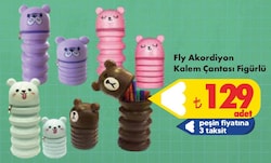 Fly Color Hayvan Figürlü Boyutu Ayarlanabilen Akordiyon Silikon Kalemlik